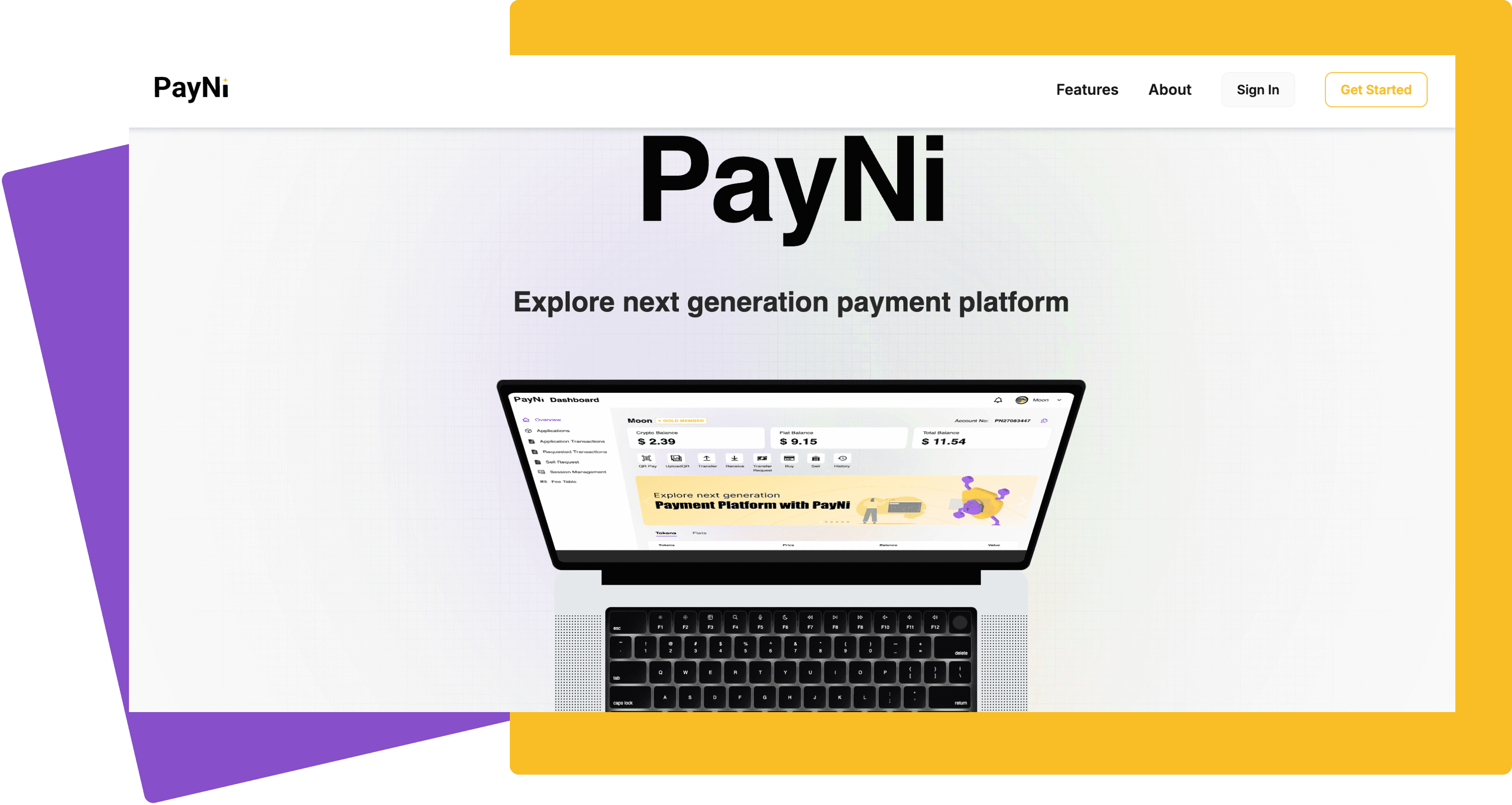 Crypto wallet platform main hero image